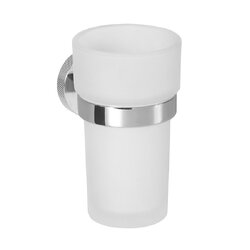 Sapho LARISSA Koupelnová sklenka, mléčné sklo, chrom