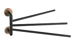 Sapho LARISSA Trojitý držák ručníků otočný 350mm, černá/měď mat