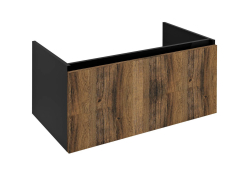 Sapho LOREA Skříňka pod umyvadlo 90 cm, 1x zásuvka, dub collingwood/černá mat