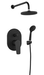 Náhled obrázku: Sapho LOTTA podomítkový sprchový set s pákovou baterií, 2 výstupy, černá mat - LT743B 