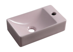 Sapho MARGITHA Umývátko 38x22cm, otvor pro baterii vpravo, růžová