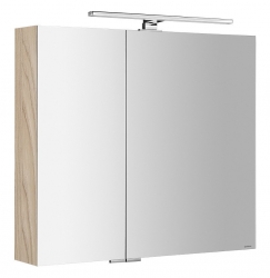 Sapho MIRRÓ Galerka s LED osvětlením, 80x70x16cm, jilm bardini