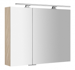 Sapho MIRRÓ Galerka s LED osvětlením, 90x70x16cm, jilm bardini