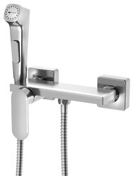 Sapho Nástěnná bidetová baterie se Stop sprškou a poličkou, rozteč 150mm, chrom - TJ042