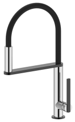 Sapho NIMOA Dřezová stojánková baterie s flexibilním ramenem a sprchou chrom/gun metal