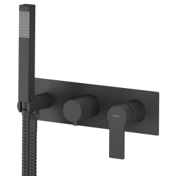 Sapho Pax Podomítková baterie s ruční sprchou, 2 výstupy, černá mat