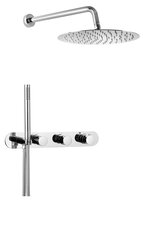 Náhled obrázku: Sapho Podomítkový sprchový set s termostatickou baterií a držákem ruční sprchy, 2 výstupy, kulatá, chrom - MB623-02 