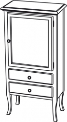 Sapho Retro Koupelnová skříňka 60x120x38cm starobílá pravá