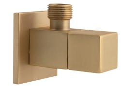 Náhled obrázku: Sapho Rohový ventil hranatý, 1/2"x 3/8", zlato mat 