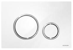 Sapho Schwab VELA ovládací wc tlačítko, 247x165 mm, bílá/chrom - P47-0201-0250