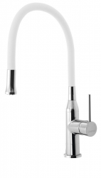Sapho SILI Dřezová baterie stojánková s flexibilním ramenem bílá/chrom