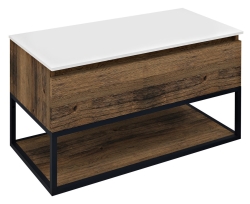 Sapho SKARA Umyvadlová skříňka 90x50x45cm, černá mat/dub collingwood