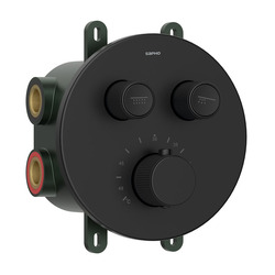 Náhled obrázku: Sapho SMART SELECT podomítková termostatická baterie, box, 2 výstupy, černá mat - RP032B 