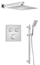 Náhled obrázku: Sapho SMART SELECT podomítkový sprchový set s termostatickou baterií, 2 výstupy, posuvný držák sprchy, chrom - RP042-02 