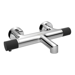Sapho Solaris Nástěnná vanová termostatická baterie chrom/černá mat