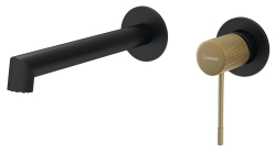 Sapho Solaris Podomítková dvouprvková umyvadlová baterie, černá mat/zlato