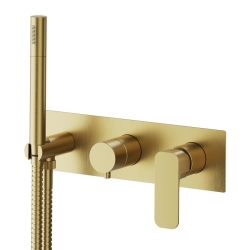 Sapho Spy Podomítková baterie s ruční sprchou, 2 výstupy, zlato mat