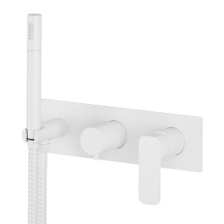 Sapho Spy Podomítková baterie s ruční sprchou, 3 výstupy, bílá mat