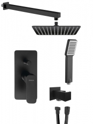 Sapho Spy Podomítkový sprchový set s pákovou baterií, 2 výstupy, černá