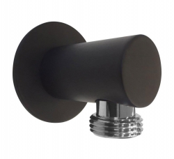 Sapho Stěnový vývod sprchy kulatý tenká krytka, černá mat