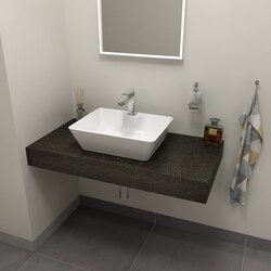 Sapho TAILOR rockstone deska 80x50 cm, provedení límce R