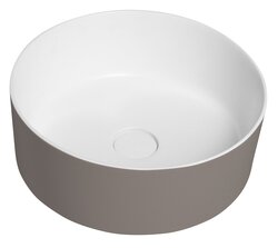 Sapho THIN kulaté umyvadlo na desku Ø 38 cm, Rockstone, agila/bílá mat