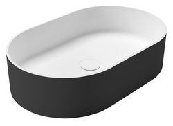 Sapho THIN umyvadlo na desku 55x35cm, Rockstone, carina/bílá mat