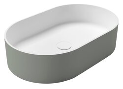 Sapho THIN umyvadlo na desku 55x35cm, Rockstone, verde/bílá mat