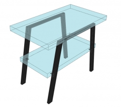 Sapho TWIGA ocelová podpěra 100x67cm, černá mat