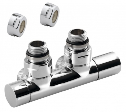 Náhled obrázku: Sapho TWIN připojovací sada ventilů pro středové připojení, rozteč 50mm, chrom 