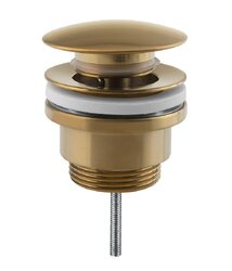 Sapho Umyvadlová výpust 5/4“, click-clack, velká zátka, tl.10-55mm, zlato mat