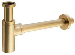 Sapho Umyvadlový sifon 5/4\", odpad 32 mm, kulatý, zlato mat