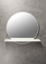 Náhled obrázku: Sapho VISO kulaté zrcadlo s LED osvětlením a policí ø 60cm, bílá mat - VS060-02 