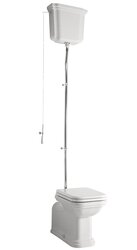 Náhled obrázku: Sapho WALDORF WC mísa s nádržkou, spodní/zadní odpad, bílá-chrom - WCSET19-WALDORF 