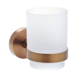 Náhled obrázku: Sapho X-ROUND COPPER koupelnová sklenka, mléčné sklo, měď mat 