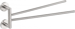 Sapho X-STEEL otočný držák na ručníky dvojitý 420 mm broušená nerez (104204105)
