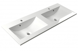 Sapho Yukon Dvojumyvadlo 120x45cm, litý mramor, bílá