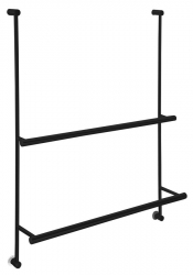 Sapho Závěsný držák na ručníky na sprchovou zástěnu 600x730x125mm černá mat