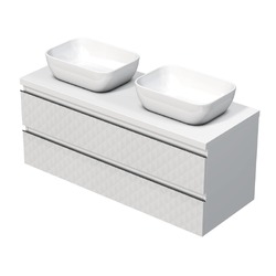 SAT Cube Way Koupelnová skříňka s krycí deskou 120x47,5x46 cm 3D dekor bílá mat