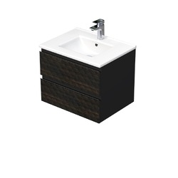 SAT Cube Way Koupelnová skříňka s umyvadlem 60x47,5x46 cm 3D dekor hnědá mat CUBE3D602ZHMOD