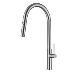 SAT Dřezová stojánková baterie s vytahovací sprškou, 2 proudy, nerez - SATBSD288NRZ