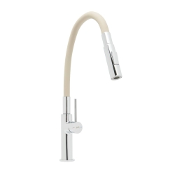 SAT Dřezová stojánková baterie se flexi ramínkem a přepínačem proudů béžová/chrom SATBSD290BE2F