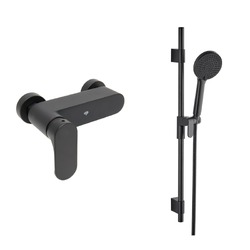 SAT Fusion Sprchová baterie se sprchovým setem 150 mm černá matná SATBSFU268CPCSET