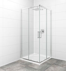 SAT TEX Sprchový kout čtverec 100x100 cm čiré sklo chrom