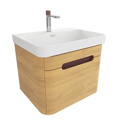 Skříňka s umyvadlem a baterií SAT Fusion 57,5x43x45 cm dub medový mat SATFUSION60DMMWBA