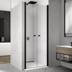 Sprchové dveře 100 cm SanSwiss SOL2 Solino Black 1000, sklo čiré, rám černý mat