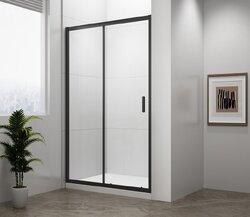 Sprchové dveře 120cm posuvné Polysan Easy Black čiré sklo černá mat