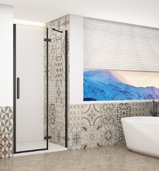 Sprchové dveře do niky 100 cm Trinity Black profil černý čiré sklo pravé