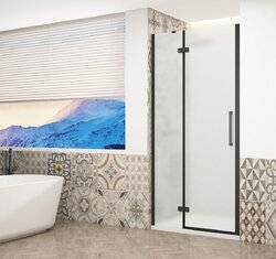 Sprchové dveře do niky 80 cm Trinity Black profil černá matné sklo levé