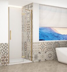 Sprchové dveře do niky 90 cm Trinity Gold Matt profil zlatý čiré sklo pravé